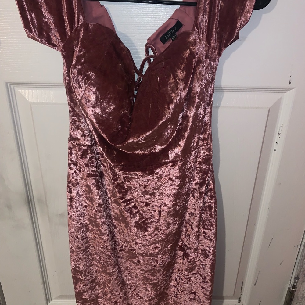 Mauve colored velvet dress